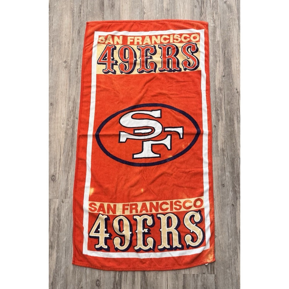 Vintage San Francisco 49ers Beach Towel 90s 58" x 30" NFL Logo Niners Football
